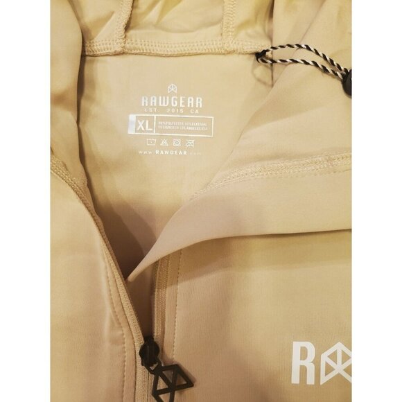 Rawgear Full Zip Up hoodie Men's Size XL Light Sand Color #RG507 Streetwear NWT - Picture 3 of 7